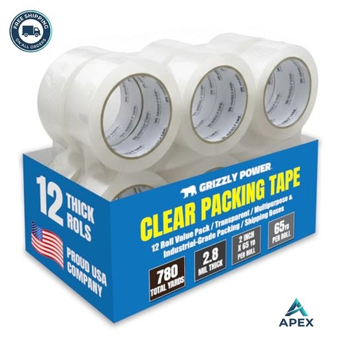 Clear packing tape rolls 2 - clear,