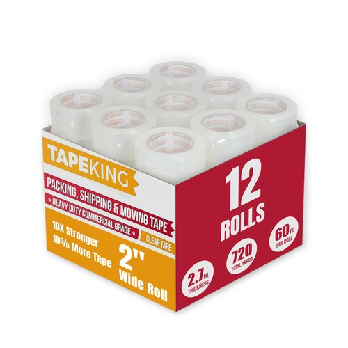 Clear packing tape rolls - clear, 12